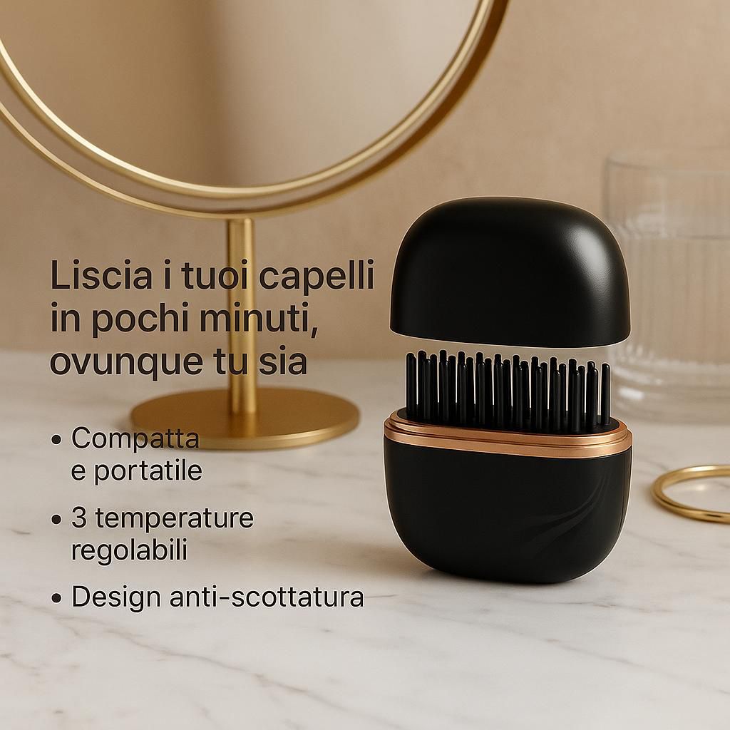 LyssaPod™ – Pettine Lisciante Portatile 2-in-1 | Capelli Lisci Ovunque